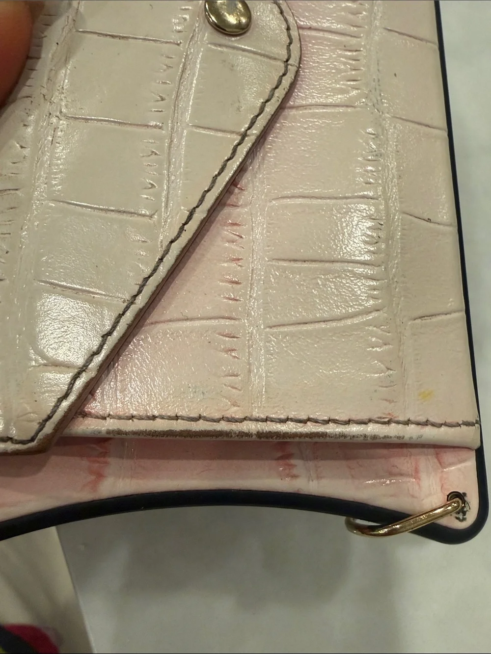 Pink Croc-Embossed Cardholder iPhone Case iPhone 16 pro max